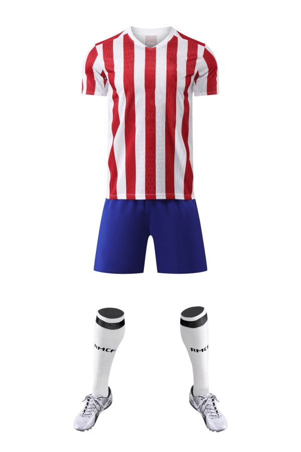 Adult Training Set – Red & White Striped Top with Blue Short