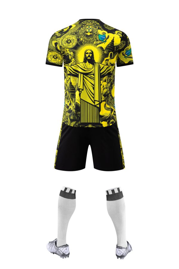 Adult Training Set - Yellow Patterned Top with Black Short - Image 2
