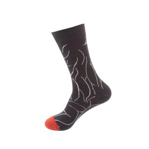 Silvery Veins on Charcoal Crew Socks
