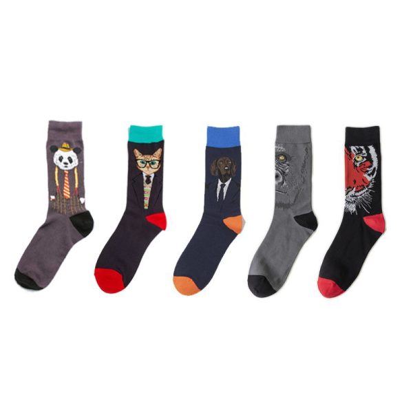 Funny Cat Socks – Stylish Pattern with Glasses, Suit & Tie Design - Image 3