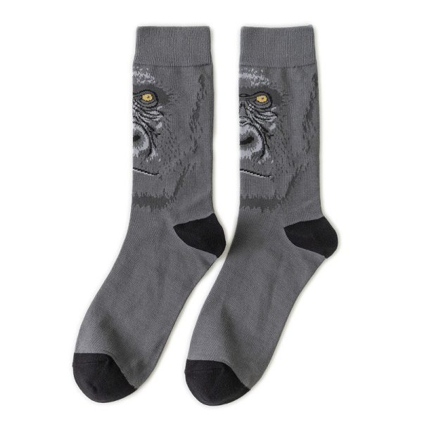 Gray Tiger Face Pattern Socks – Stylish Animal Print Socks