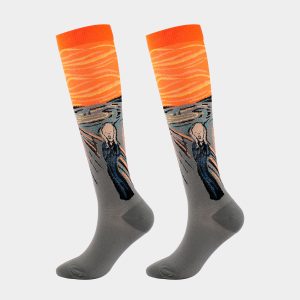 Orange Sunset with Ear-Covering Fisherman Socks