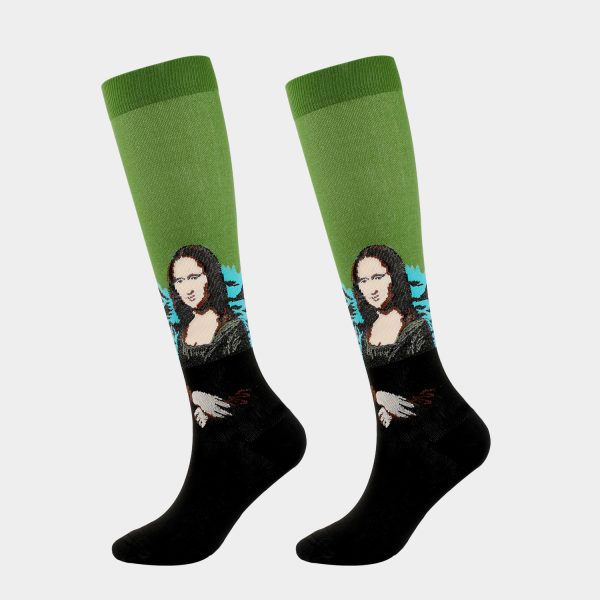 Green-Toe Mona Lisa Portrait Socks