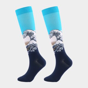 Great Wave Socks – Ocean Scene Japanese Art Pattern Socks