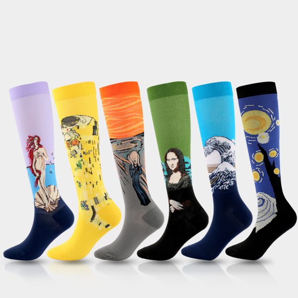 Green-Toe Mona Lisa Portrait Socks - Image 2