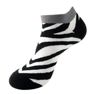 Zebra Crossing No Show Socks