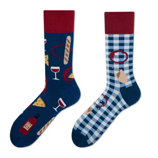 Whimsical Table Wine Glasses Surprise Socks