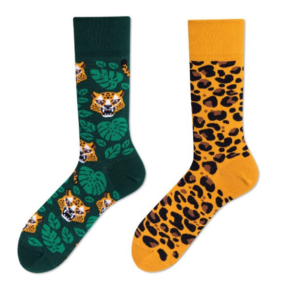 Whimsical Tiger And Leopard Pattern Surprise Socks