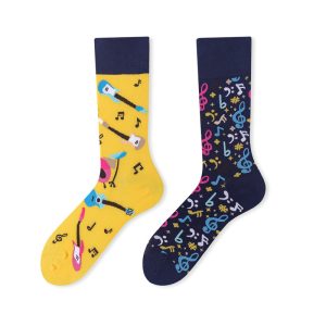 Whimsica Guitar Notes Pattern Surprise Socks