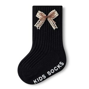 Adorable Cotton Black Bow Baby Socks