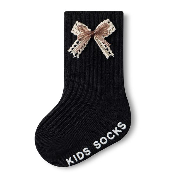Adorable Cotton Black Bow Baby Socks