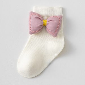 Adorable Knit Pink Bow Baby Socks