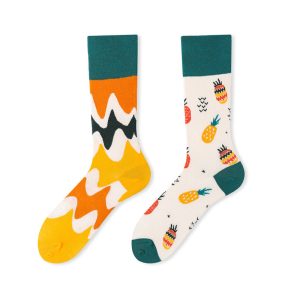 Whimsical Pineapple Waves Pattern Surprise Socks