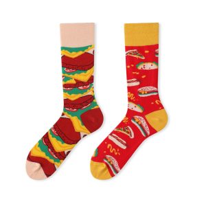 Whimsica Hamburger Pattern Surprise Socks