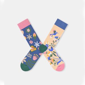 Whimsica Floral Fauna Pattern Surprise Socks