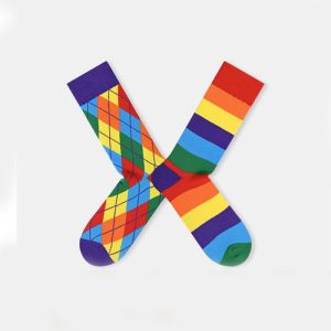 Whimsica Rainbow Stripe Pattern Surprise Socks