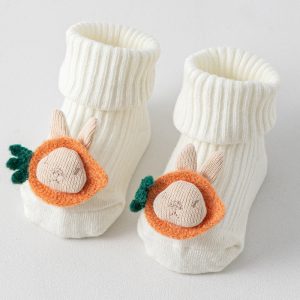 Adorable Knit Carrot Baby Socks